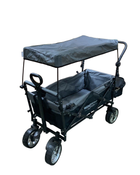 used Wonderfold S4 Push & Pull Premium Utility Folding Wagon with Canopy, Black, S Series