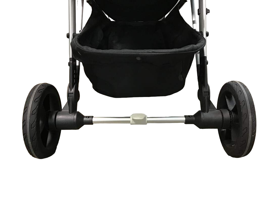 Mockingbird Single Stroller, Black, 2022, Watercolor Drops, Silver With Penny Leather