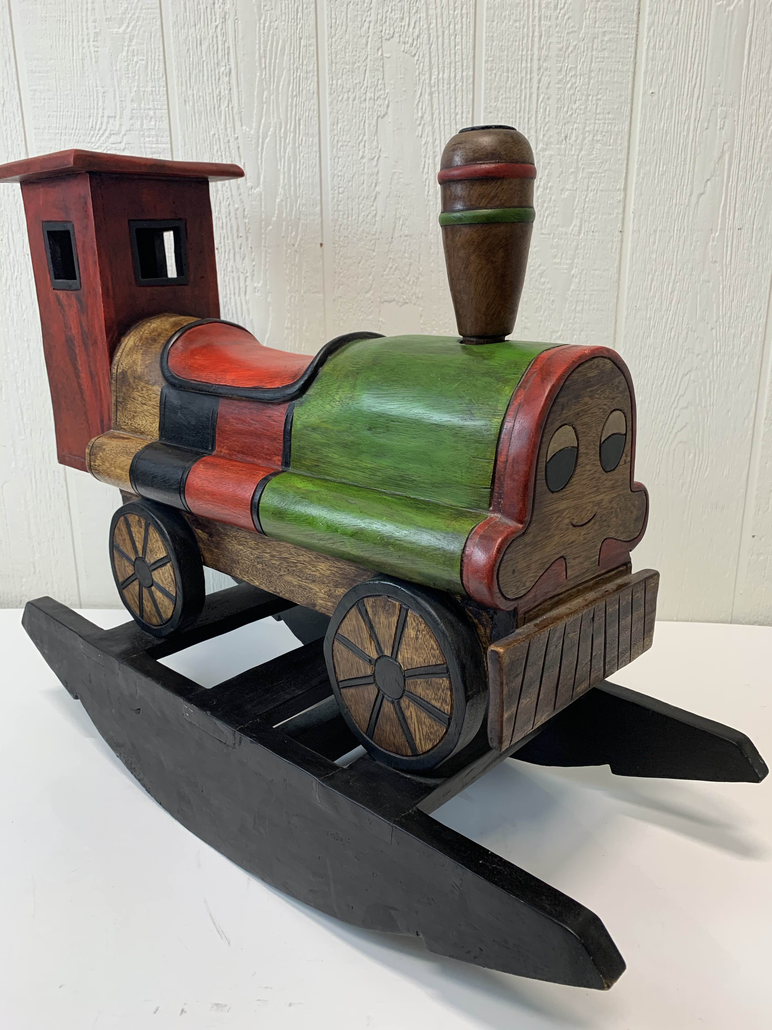 Wooden train sales rocker