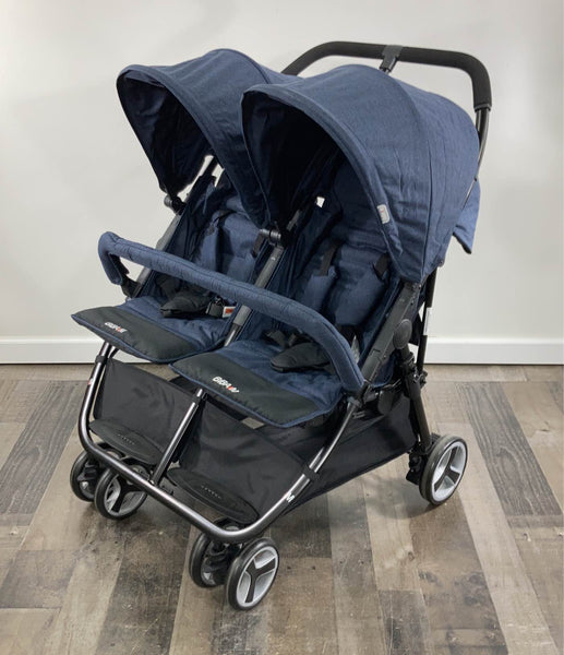 BiBa M Double Stroller, Navy Blue, 2017