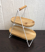 used Wooden Two-Tiered Tray