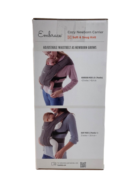 secondhand Ergobaby Embrace Baby Carrier, Heather Grey