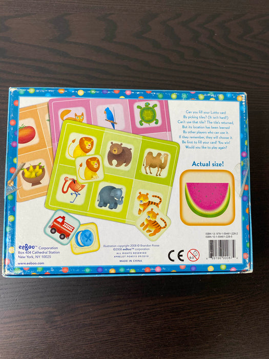 secondhand Eeboo Preschool Lotto Game