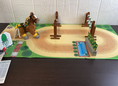 secondhand Melissa & Doug Train & Jump Horse Show Play Set