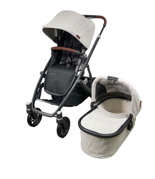 secondhand UPPAbaby VISTA V2 Stroller, 2022, Anthony (White & Grey Chenille)