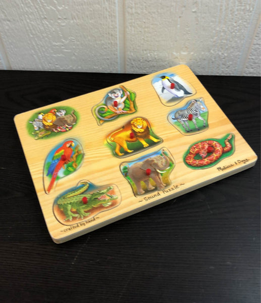 Melissa & Doug Wooden Animal Zoo Sound Puzzle