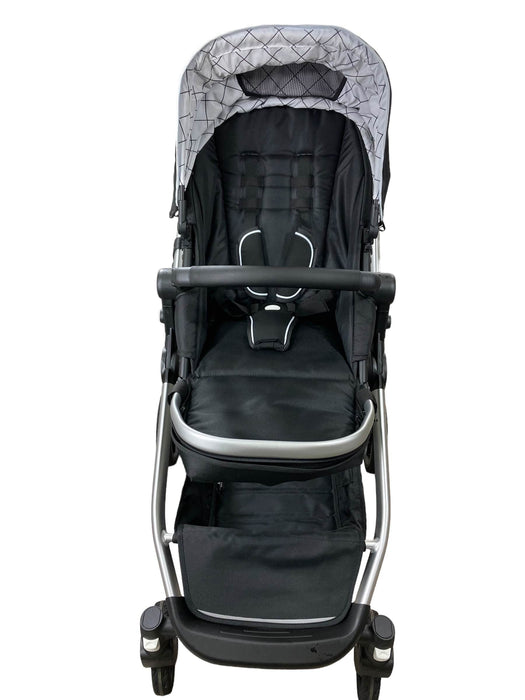 secondhand Mockingbird Single to Double Stroller, Silver with Penny Leather, Windowpane, Black , 2022