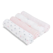 used Aden + Anais Essentials Cotton Muslin Swaddle, 4pk, Doll Star