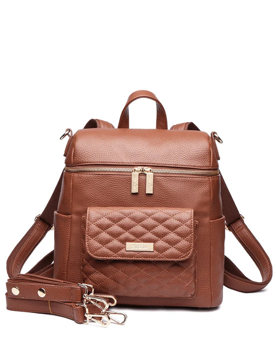Shop Luli Bebe Monaco Diaper Bag Petite, Caramel Brown at GoodBuy Gear