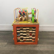 used B. toys Zany Zoo Wooden Activity Cube