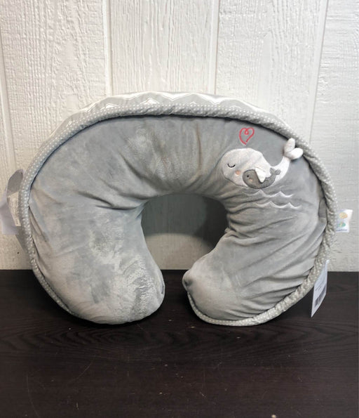 used Boppy Nursing and Infant Support Pillow, grey whale and grey stripes