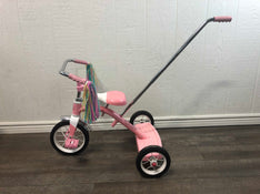 secondhand Radio Flyer Classic Red Tricycle with Push Handle, Pink