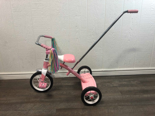 secondhand Radio Flyer Classic Red Tricycle with Push Handle, Pink