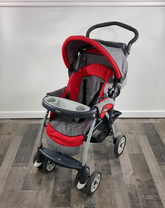 used Chicco Cortina Magic Travel System Stroller, 2014, - black grey and red