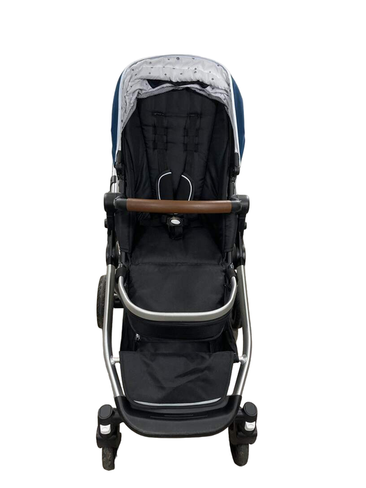 secondhand Mockingbird Single to Double Stroller, 2022, Silver with Penny Leather, Watercolor Drops, Sea