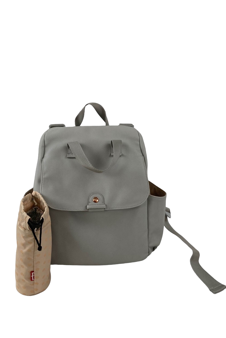 babymel robyn convertible backpack vegan leather pale grey Diaper Bag, Baby Faux Leather Babymel Robyn Convertible