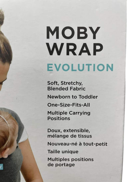 secondhand Moby Evolution Baby Carrier, Charcoal