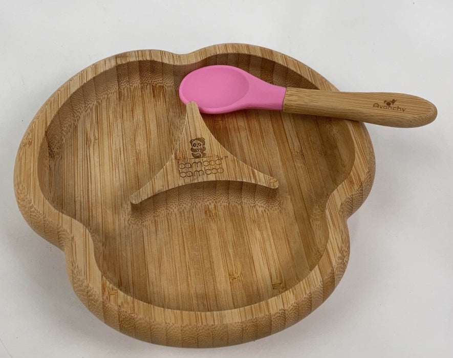 used Bamboo Bamboo Baby Divider Plate With Suction
