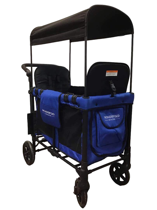 secondhand Wonderfold W2 Original Multifunctional Double Stroller Wagon, Blue, 2019