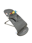 used BabyBjorn Bouncer Bliss, Anthracite Cotton Classic Quilt, Dark Gray Frame, with toy bar