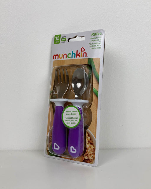 used Munchkin 6 Count Raise Toddler Forks and Spoons, Purple