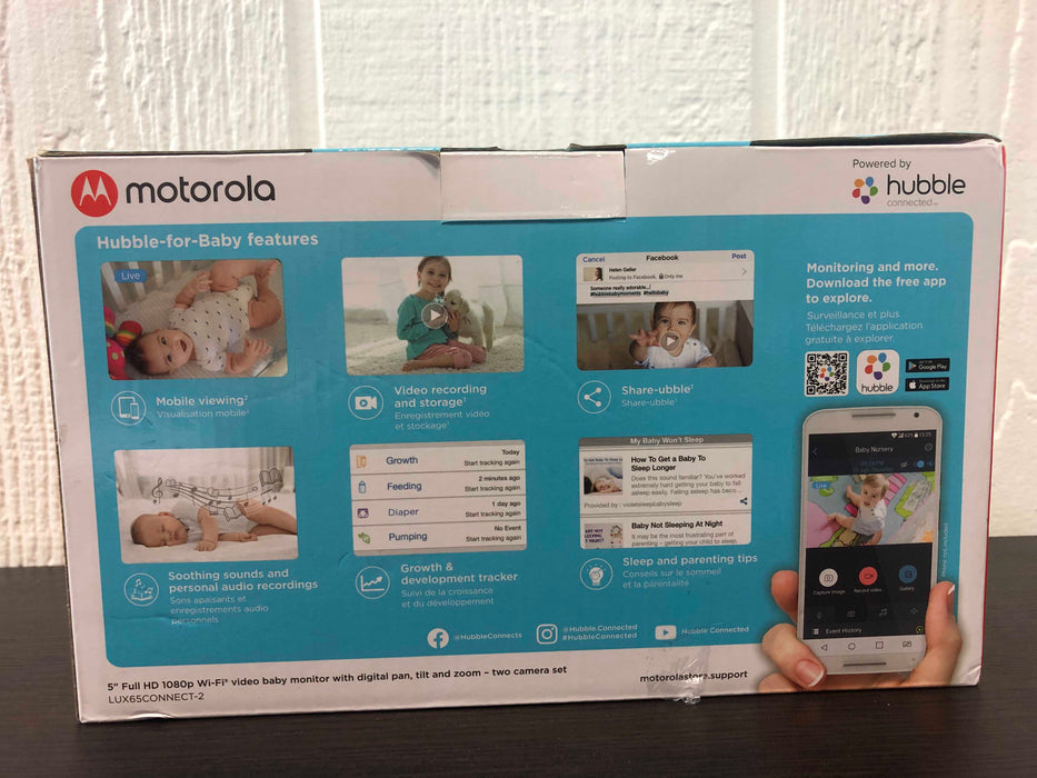 secondhand Motorola 5" Video Baby Monitor with 2 Camera Powered by Hubble