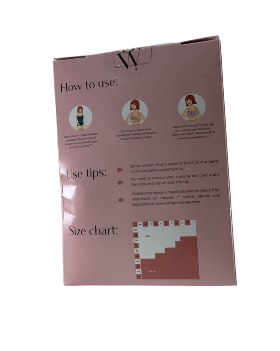 secondhand Simple Wishes Hands Free Pumping Bra, L-Plus, Black