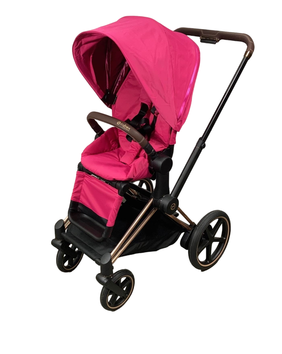 used Cybex E-PRIAM Electric Stroller, 2019, Rose Gold, Fancy Pink