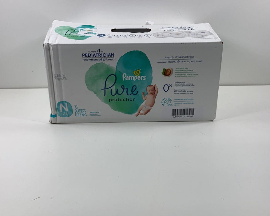 used Pampers Pure Protection Diapers Size N, 76 Count