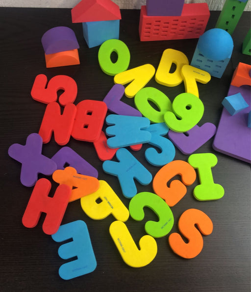 secondhand Munchkin Bath Letters and Numbers, With Blocks