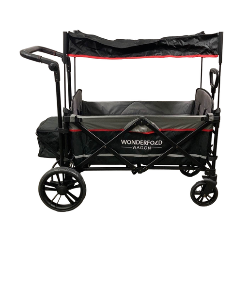 secondhand Wonderfold X2 Push + Pull Double Stroller Wagon, Black, 2021