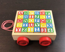 secondhand Melissa & Doug Classic ABC Block Cart Wood Toy