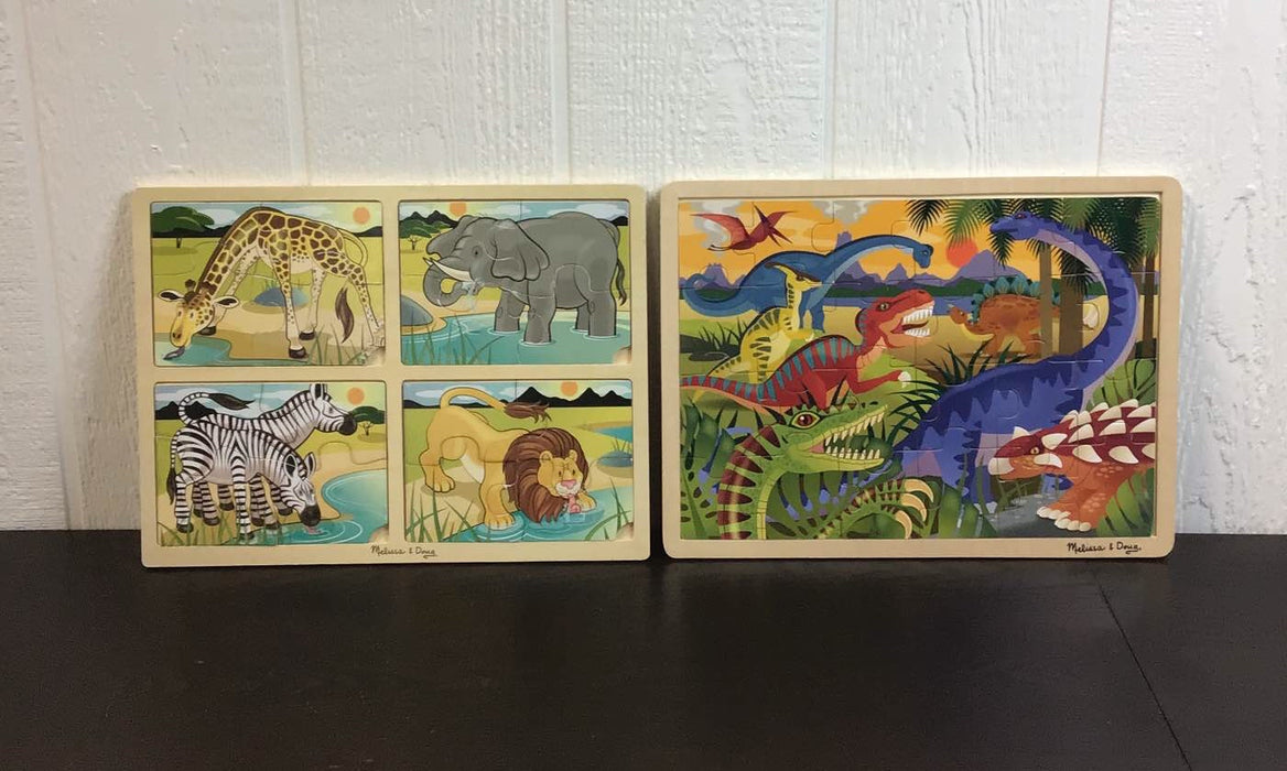 used BUNDLE Melissa & Doug Wooden Puzzles