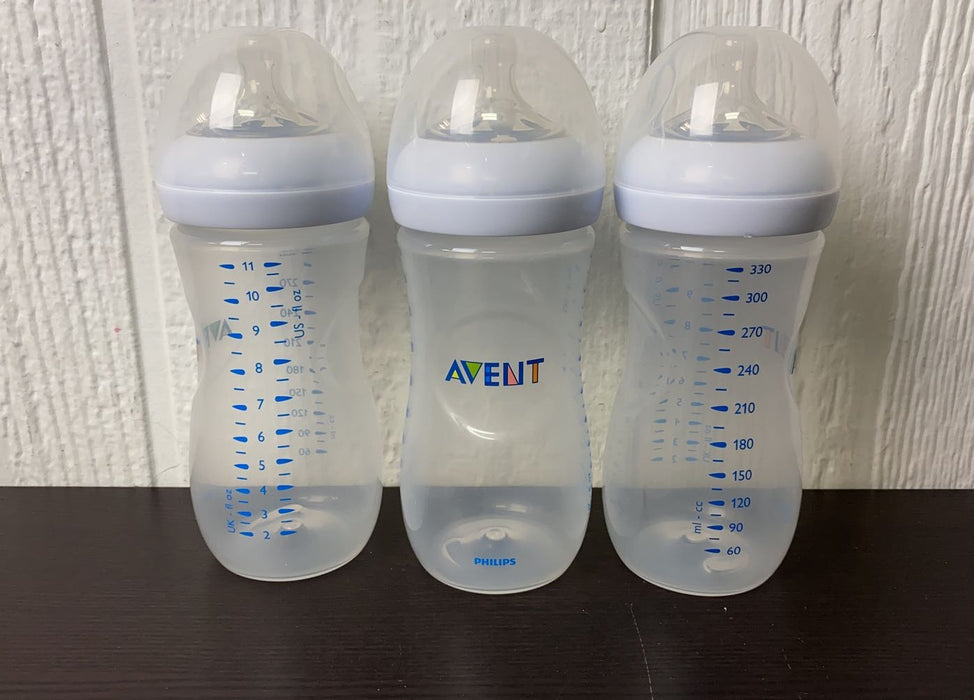 used Philips Avent Natural Baby Bottles, 11 oz 3 pack