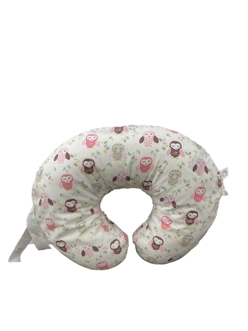 used Boppy Nursing and Infant Support Luxe Pillow, Pink Owls