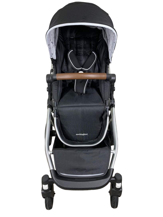 secondhand Mockingbird Single to Double Stroller, 2022, Silver with Penny Leather, Watercolor Drops, Black