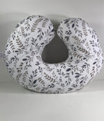 secondhand Boppy Nursing and Infant Support Pillow, Grey Taupe Leaves