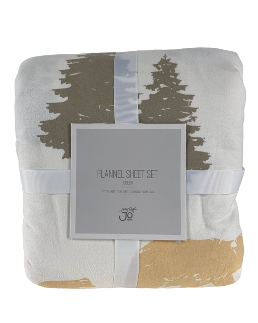 used JumpOff Jo Flannel Sheet Set, Queen, Woodland