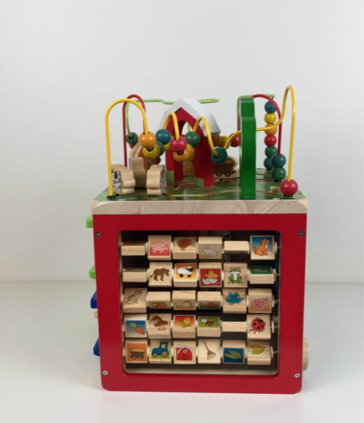 used B. toys Zany Zoo Wooden Activity Cube