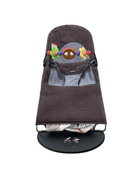 secondhand BabyBjorn Bouncer Balance, Black/Brown, Black Frame, With toy bar