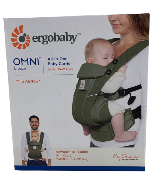 used Ergobaby Omni Breeze Baby Carrier, Olive Green