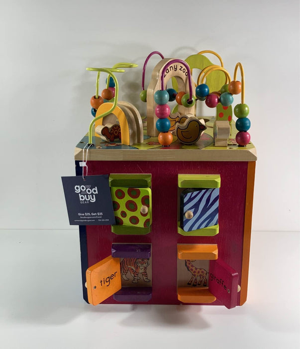 used B. toys Zany Zoo Wooden Activity Cube