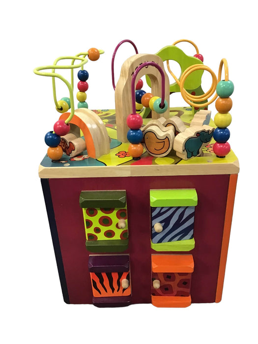 used B. toys Zany Zoo Wooden Activity Cube