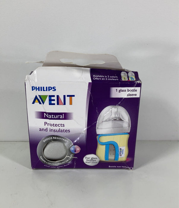 used Philips Avent Glass Bottle Sleeve, Gray/Yellow 8oz Bottle