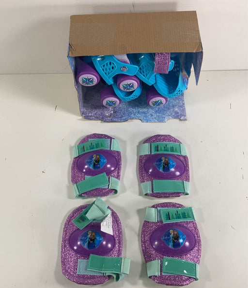 secondhand Disney Frozen 2 Roller Skates With Elbow Pads