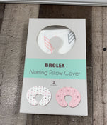 secondhand Brolex Nursing Pillow Cover, Pink and White Arrow