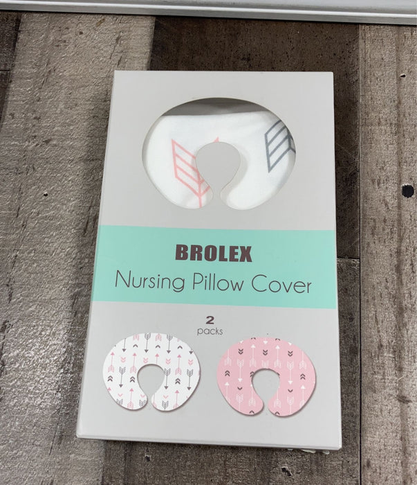 secondhand Brolex Nursing Pillow Cover, Pink and White Arrow