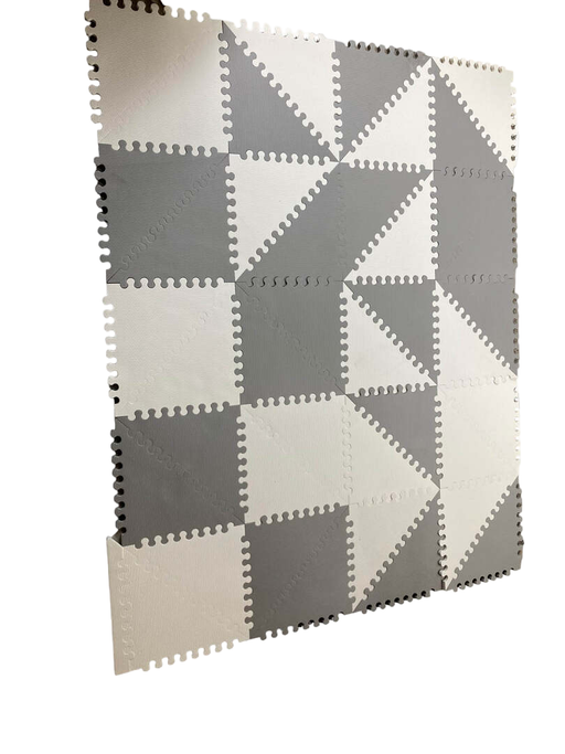 used Skip Hop Interlocking Foam Floor Tiles Playspot, Grey Cream