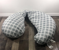 used Boppy Slipcovered Total Body Pregnancy Pillow Grey/White