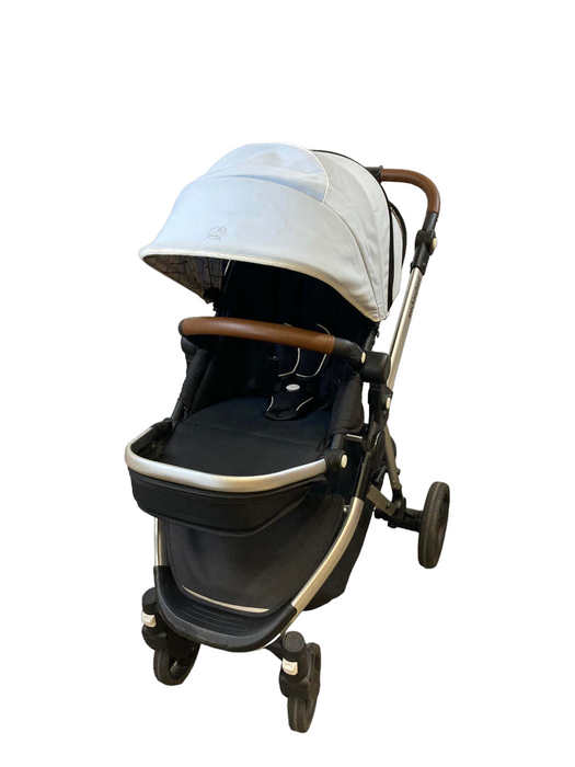 secondhand Mockingbird Single Stroller, 2020, Sky, Windowpane, Silver With Black Leather